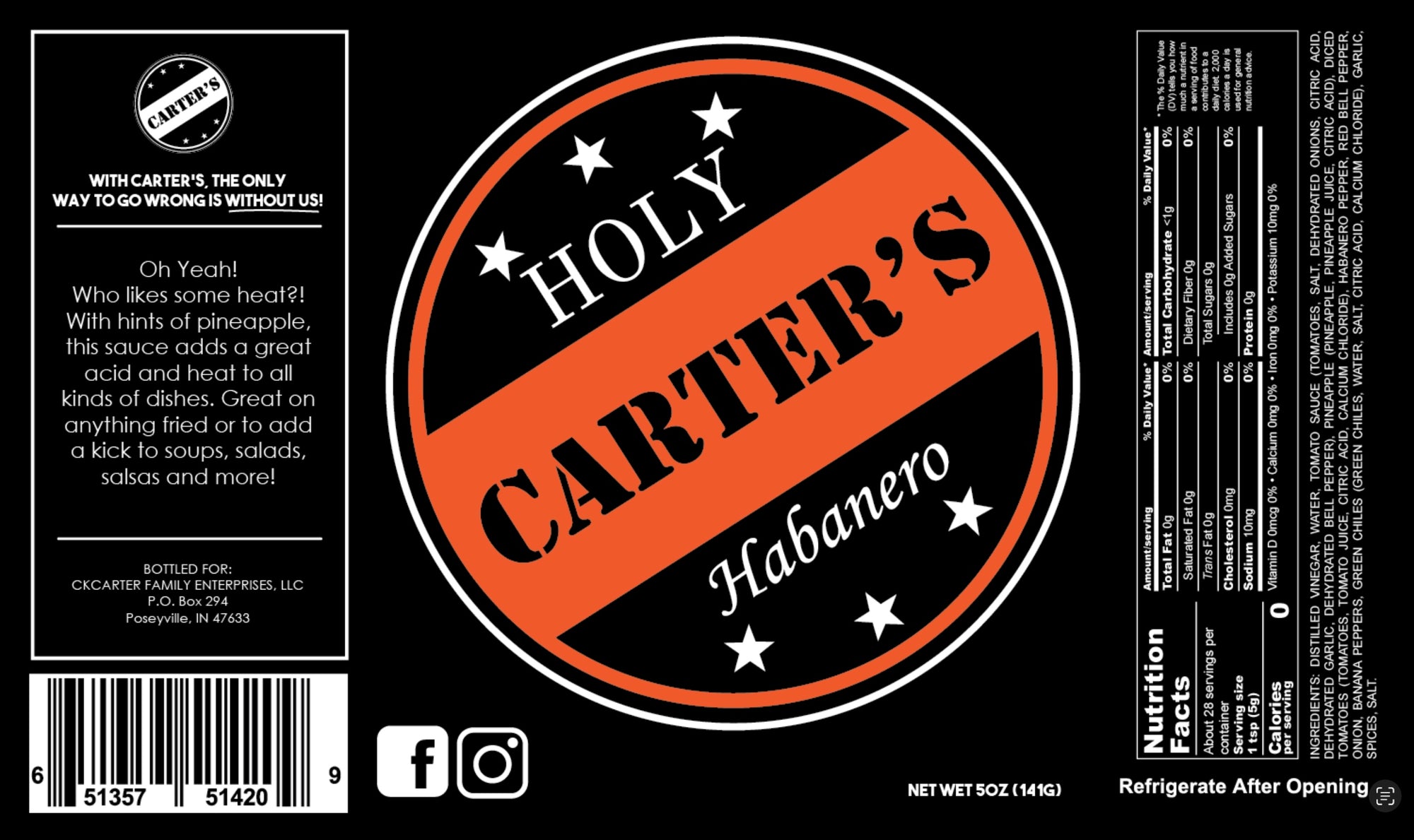 5oz Carter’s Holy Habanero