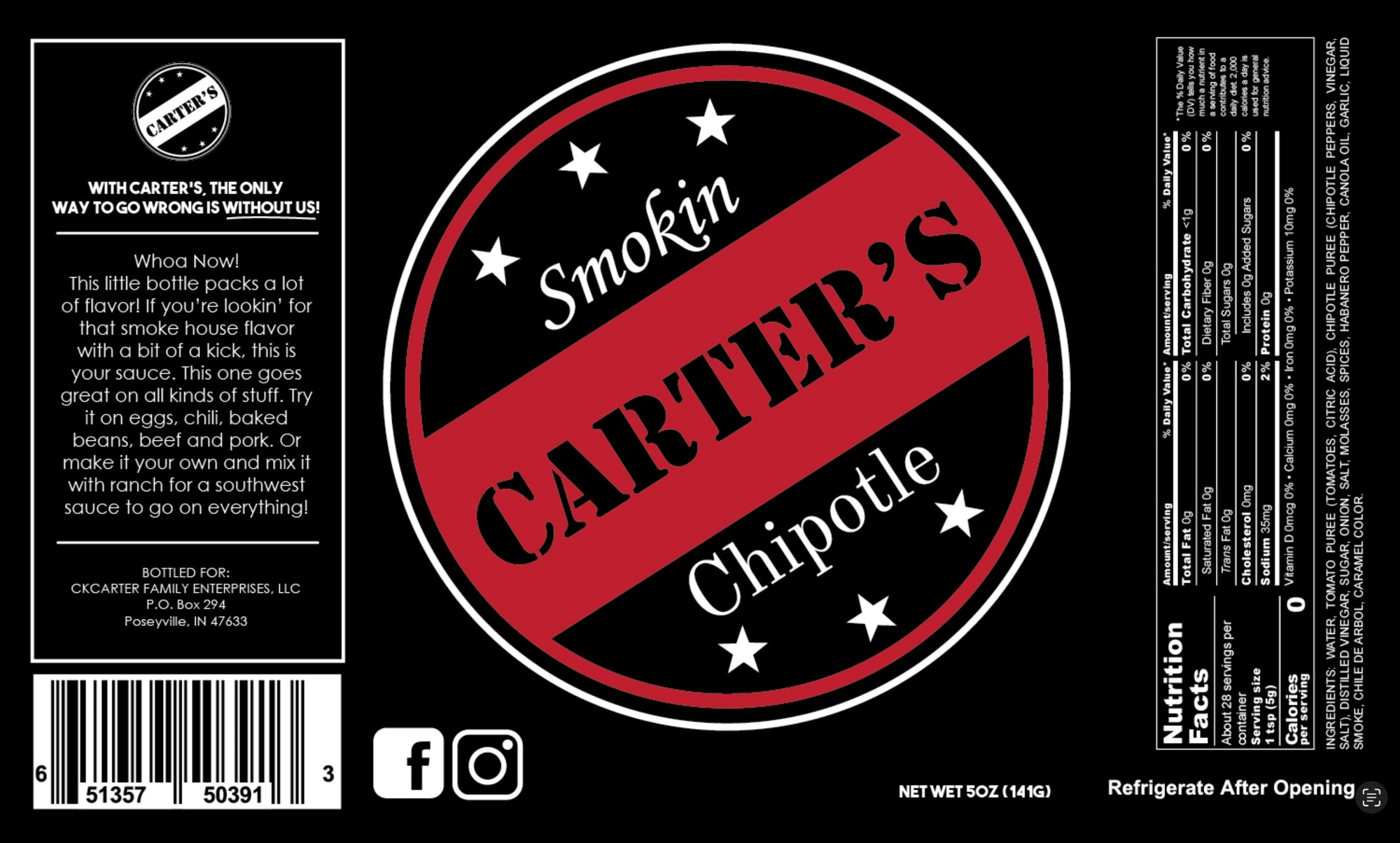 5oz Carter’s Smokin Chipotle